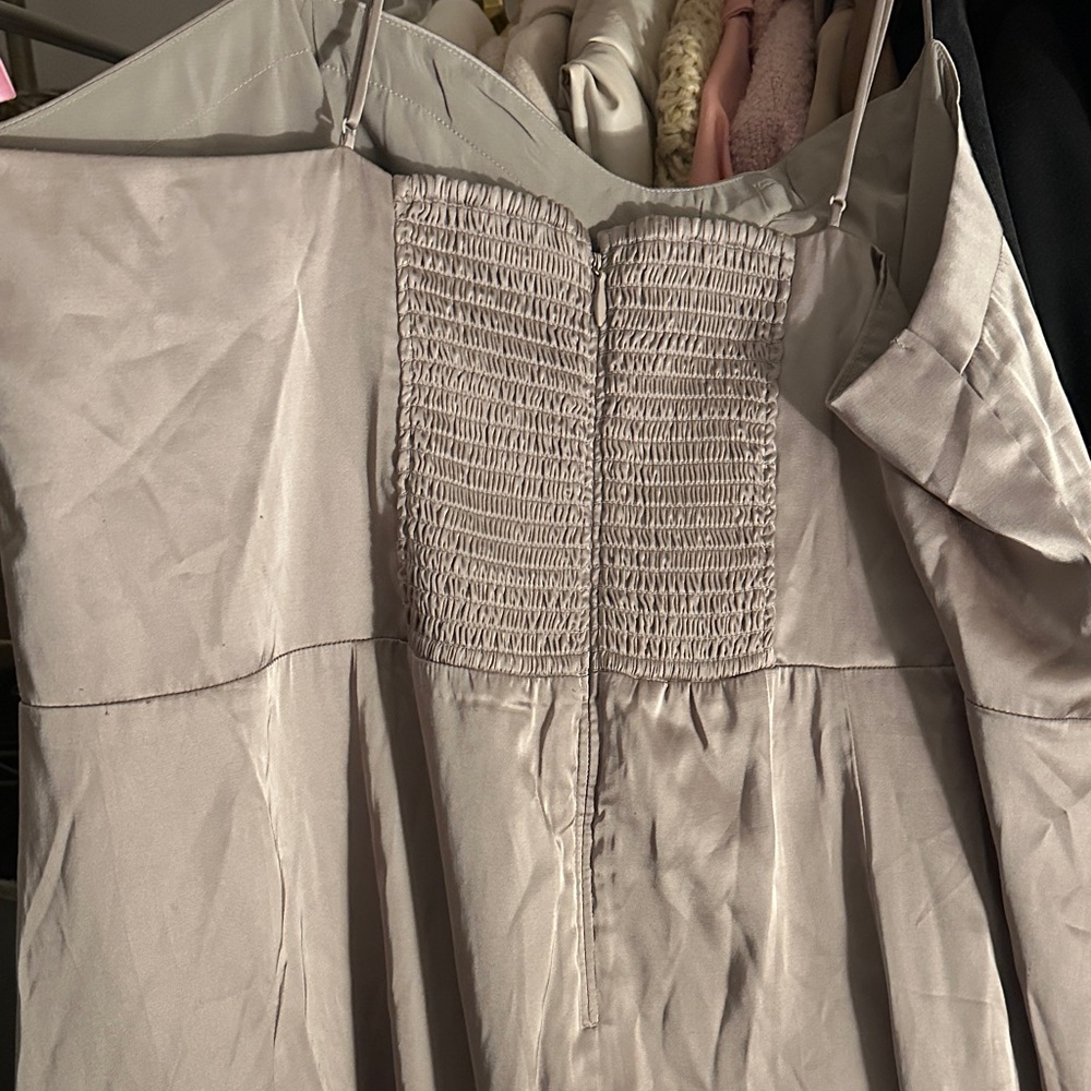 Abercrombie & Fitch Strapless Satin Dress in Taupe - Picture 3 of 6